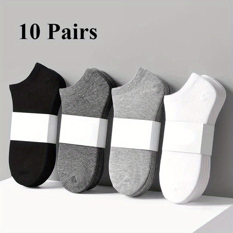 Zaventral 10 Pairs Women's Athletic Ankle Socks - Breathable Black & White Low Cut Sport Socks