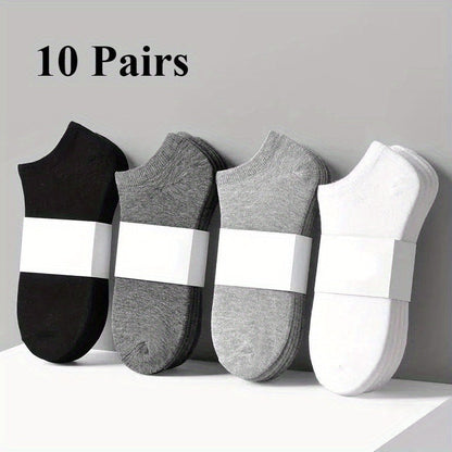 Zaventral 10 Pairs Women's Athletic Ankle Socks - Breathable Black & White Low Cut Sport Socks