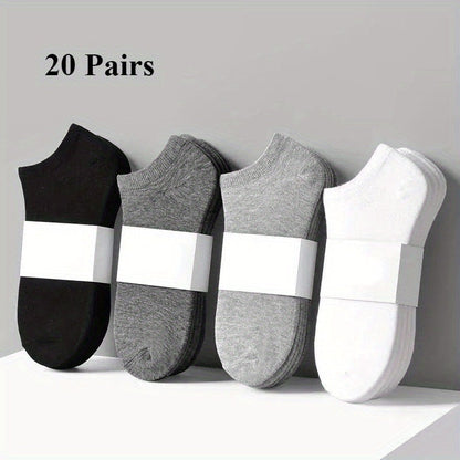 Zaventral 10 Pairs Women's Athletic Ankle Socks - Breathable Black & White Low Cut Sport Socks