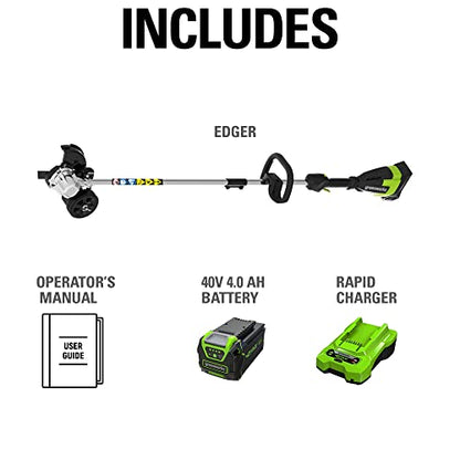 40V 8" Brushless Edger, 4.0Ah USB Battery and Charger Included
